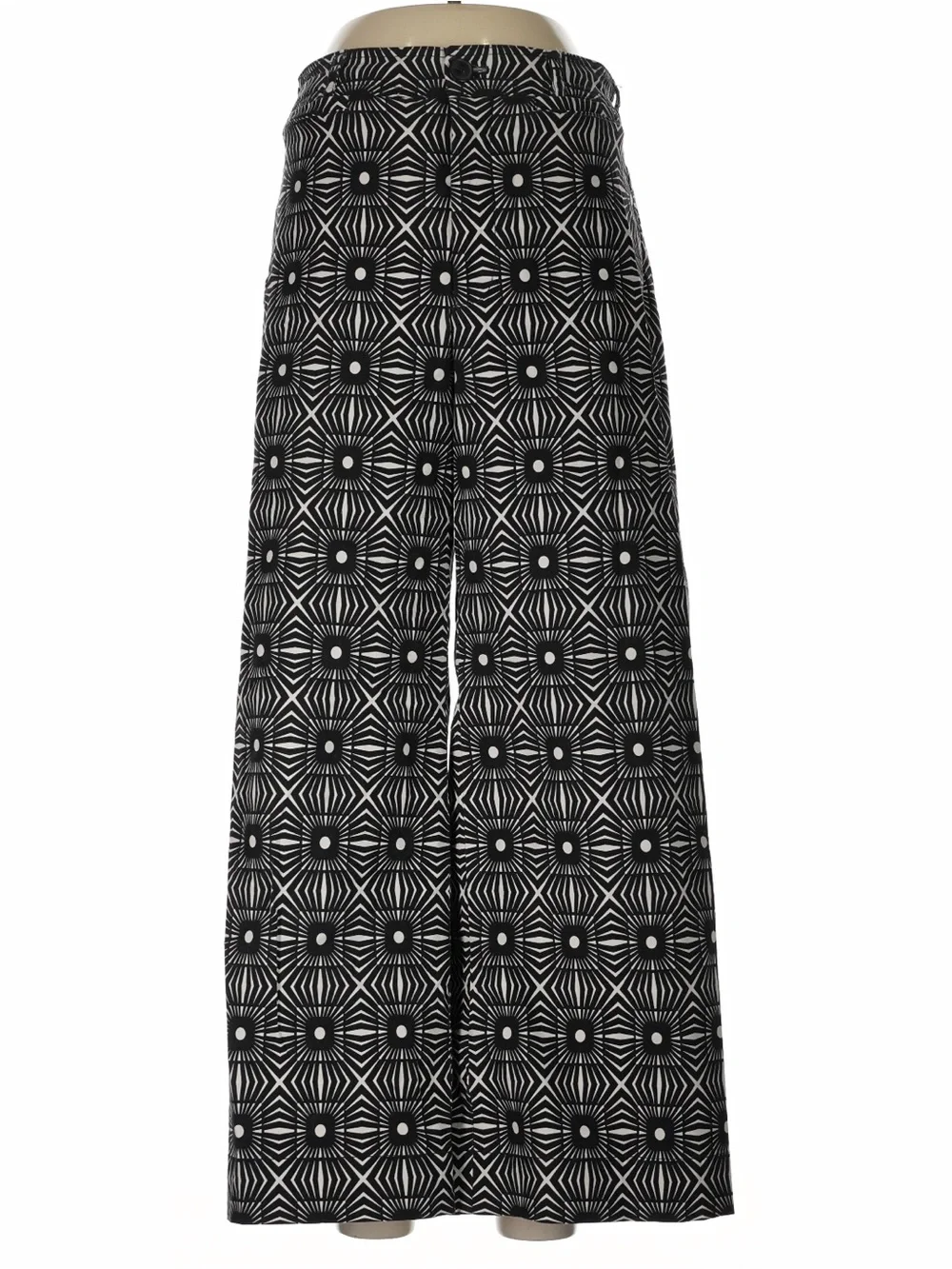 Anthropologie Maeve The Ettie High-Rise Crop Wide-Leg Pants In Geometric Print - Picture 4 of 16